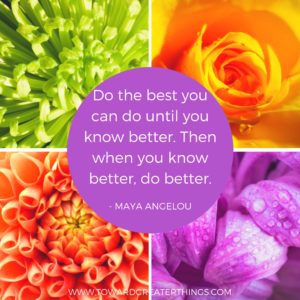 Do the best you can do - Toward Greater Things